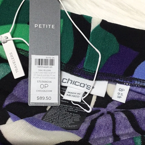 Chico’s Petite Travelers Floral Maxi Skirt, Purple Nightshade, 0P - NWT! - Picture 4 of 6